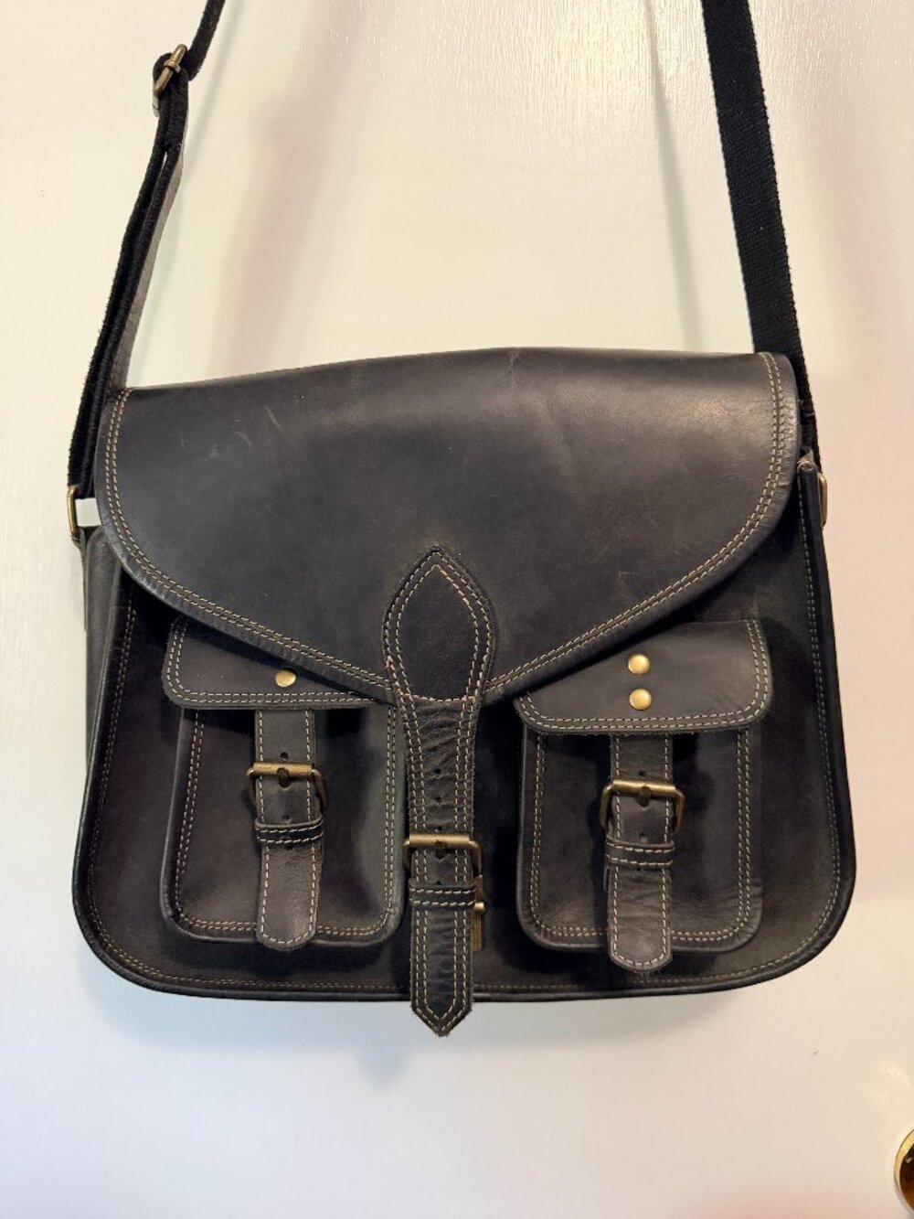Black Leather Bag - KomalC